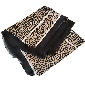 Loft Animal Print Extra Large Square Scarf Wrap Shawl